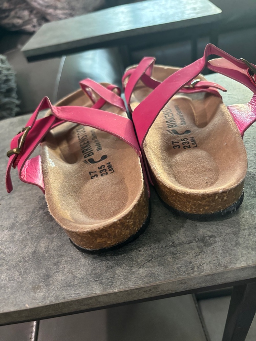 Birkenstock Hot Pink Crisscross Buckle Sandals - Picture 2 of 3